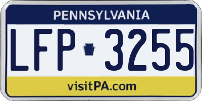 PA license plate LFP3255