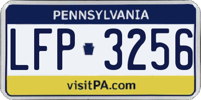 PA license plate LFP3256