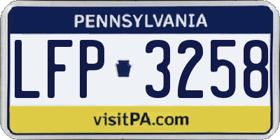 PA license plate LFP3258