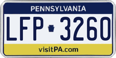 PA license plate LFP3260