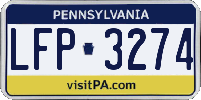 PA license plate LFP3274