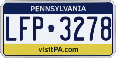 PA license plate LFP3278