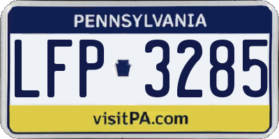 PA license plate LFP3285