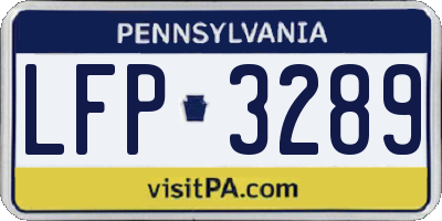PA license plate LFP3289