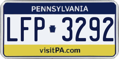 PA license plate LFP3292