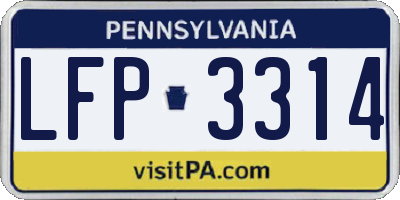 PA license plate LFP3314