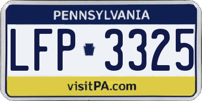 PA license plate LFP3325