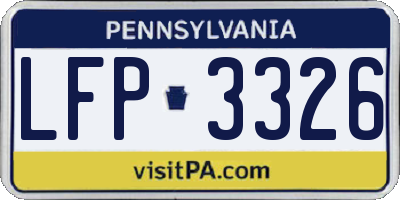 PA license plate LFP3326