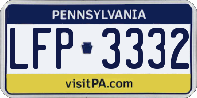 PA license plate LFP3332