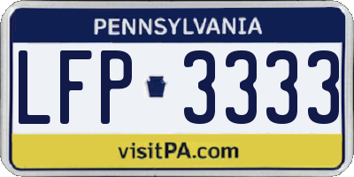 PA license plate LFP3333
