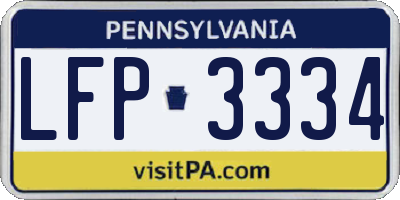 PA license plate LFP3334