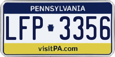 PA license plate LFP3356