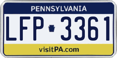 PA license plate LFP3361