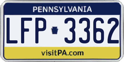 PA license plate LFP3362