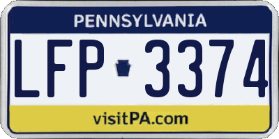 PA license plate LFP3374