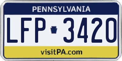 PA license plate LFP3420
