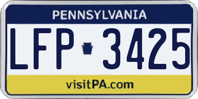 PA license plate LFP3425