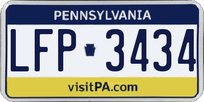PA license plate LFP3434