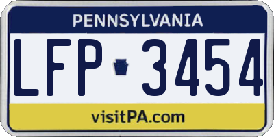 PA license plate LFP3454