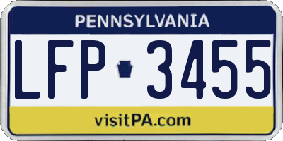 PA license plate LFP3455