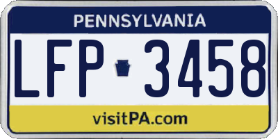PA license plate LFP3458