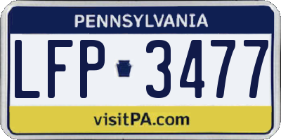 PA license plate LFP3477