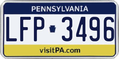 PA license plate LFP3496