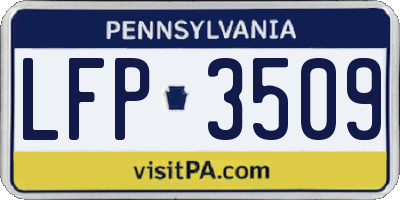 PA license plate LFP3509