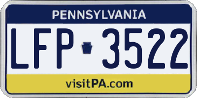 PA license plate LFP3522