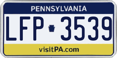 PA license plate LFP3539