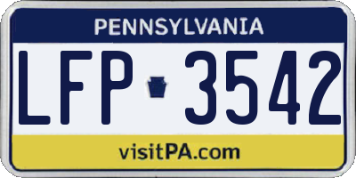 PA license plate LFP3542