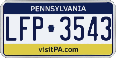 PA license plate LFP3543
