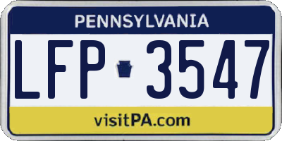 PA license plate LFP3547