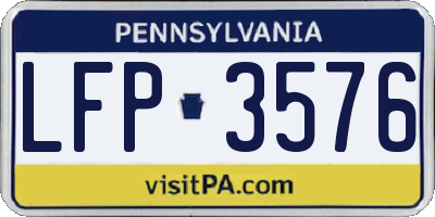PA license plate LFP3576