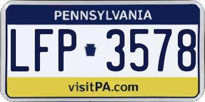 PA license plate LFP3578