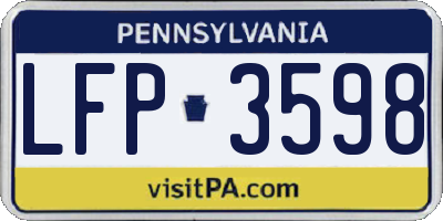 PA license plate LFP3598