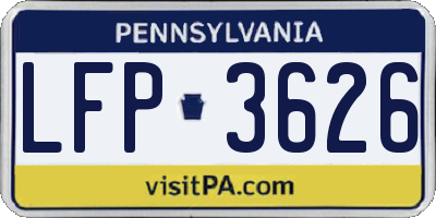PA license plate LFP3626
