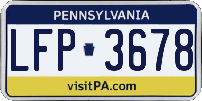 PA license plate LFP3678