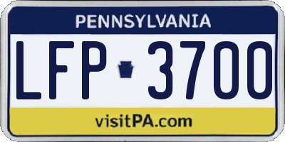 PA license plate LFP3700