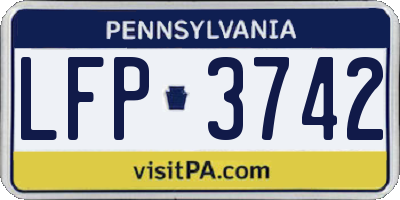 PA license plate LFP3742