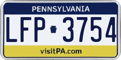 PA license plate LFP3754