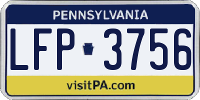 PA license plate LFP3756