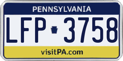 PA license plate LFP3758