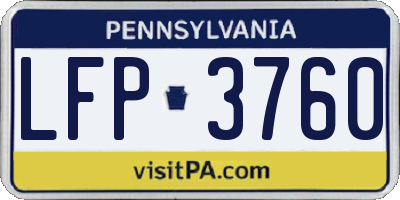 PA license plate LFP3760
