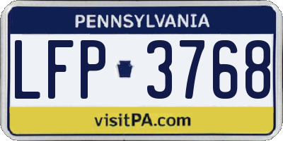 PA license plate LFP3768