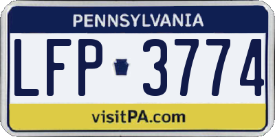 PA license plate LFP3774