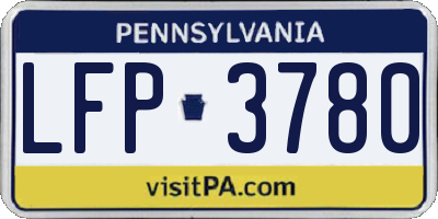PA license plate LFP3780