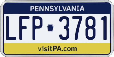 PA license plate LFP3781