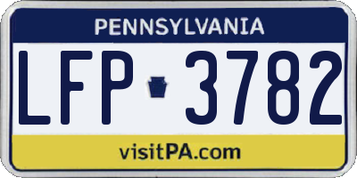 PA license plate LFP3782