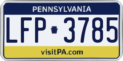 PA license plate LFP3785